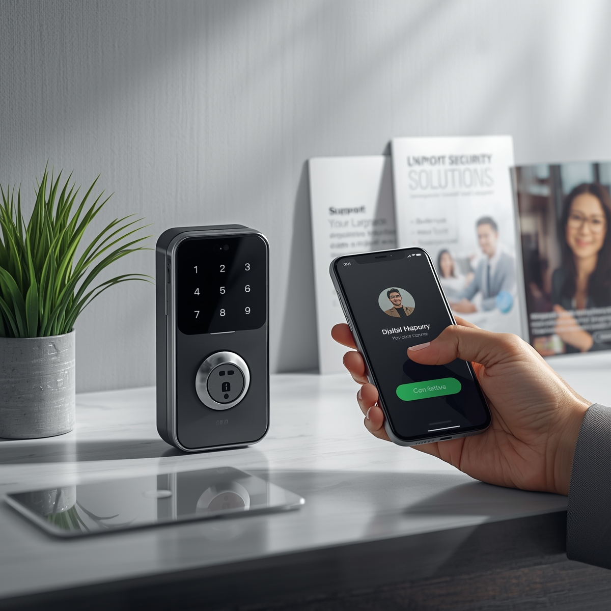 Digital lock installation illustration